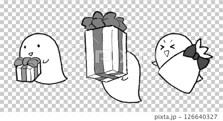 プレゼントをもつゴーストくん 126640327