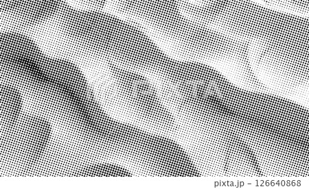 3d Abstract white and black background with dotted halftone effect, dot pattern. Vector vintage illustration of wavy texture with shadows. 126640868