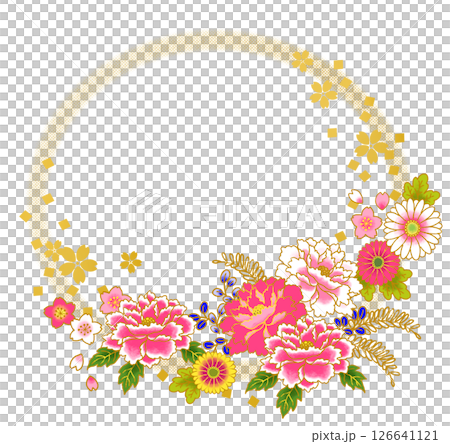 Gorgeous floral Japanese-style frame Japanese pattern Gorgeous floral Japanese-style frame Japanese pattern 126641121