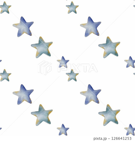 Unique watercolor star pattern for creative school supplies and packaging design 126641253