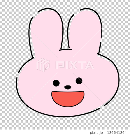 Smiling cute pink illustration 04 126641264