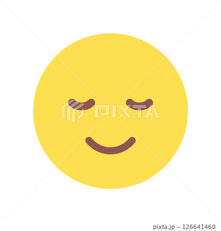 微笑んでいるシンプルでかわいい絵文字 - リラックスした笑顔のアイコン 微笑んでいるシンプルでかわいい絵文字 - リラックスした笑顔のアイコン 126641469