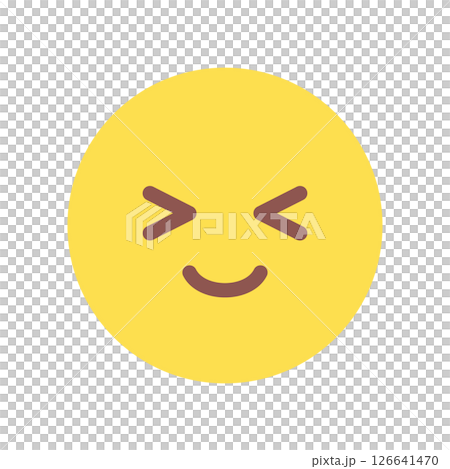 閉著眼睛的笑臉表情符號 - 簡單可愛的臉部設計素材 閉著眼睛的笑臉表情符號 - 簡單可愛的臉部設計素材 126641470