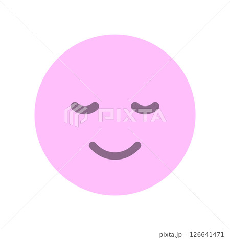 微笑んでいるシンプルでかわいい絵文字 - リラックスした笑顔のアイコン 126641471
