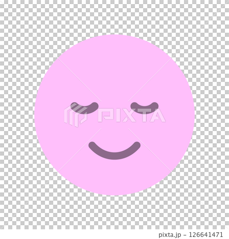 微笑んでいるシンプルでかわいい絵文字 - リラックスした笑顔のアイコン 126641471