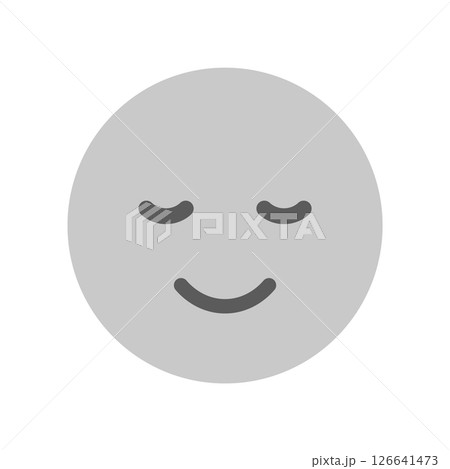 微笑んでいるシンプルでかわいい絵文字 - リラックスした笑顔のアイコン 微笑んでいるシンプルでかわいい絵文字 - リラックスした笑顔のアイコン 126641473