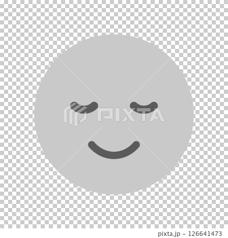 微笑んでいるシンプルでかわいい絵文字 - リラックスした笑顔のアイコン 微笑んでいるシンプルでかわいい絵文字 - リラックスした笑顔のアイコン 126641473