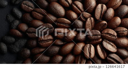 Falling Roasted Coffee Beans in Symmetry 126641617