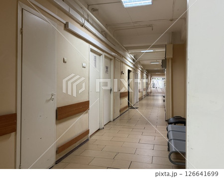 corridor of the trauma department of the city hospital of the Moscow region. High quality photo corridor of the trauma department of the city hospital of the Moscow region. High quality photo 126641699