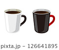 白と黒のペアカップのコーヒー 126641895