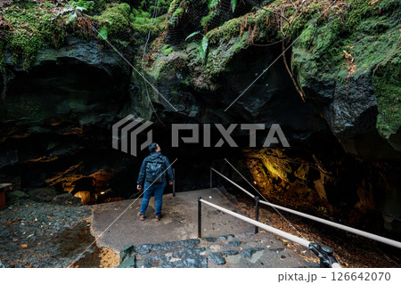 Fugaku Wind Cave Entrance in Aokigahara Forest Fugaku Wind Cave Entrance in Aokigahara Forest 126642070