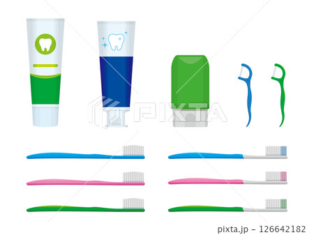 シンプルな歯磨きグッズ 126642182