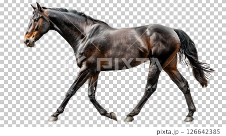black Horse standing on white 126642385