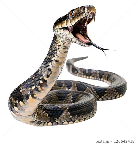 Close-up snake on a white background 126642419