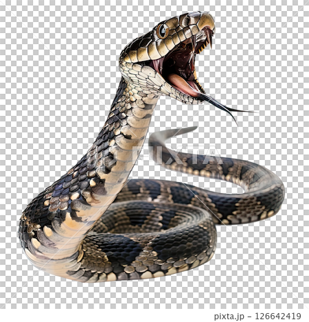 Close-up snake on a white background 126642419