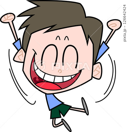 飛び上がって喜ぶ男性 飛び上がって喜ぶ男性 126642424