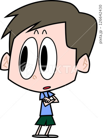 腕を組んで見つめる男性 126642430