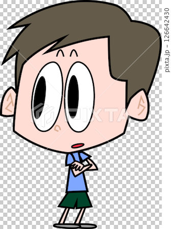 腕を組んで見つめる男性 126642430