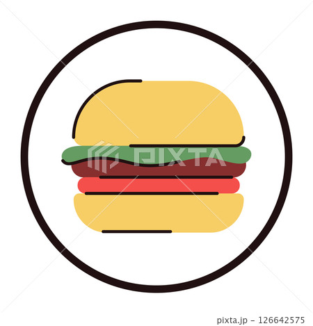 Burger flat icon vector isolated. 126642575