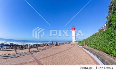 Beach Lighthouse Promenade Blue Ocean Beach Lighthouse Promenade Blue Ocean 126642603