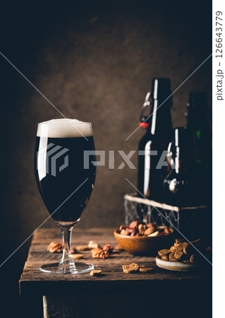 Glass of dark beer Glass of dark beer 126643779