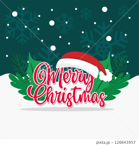 Greeting text with Santa hat. Vector Greeting text with Santa hat. Vector 126643957