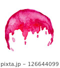 Pink Hand Drawn Watercolor Drops Round Banner 126644099