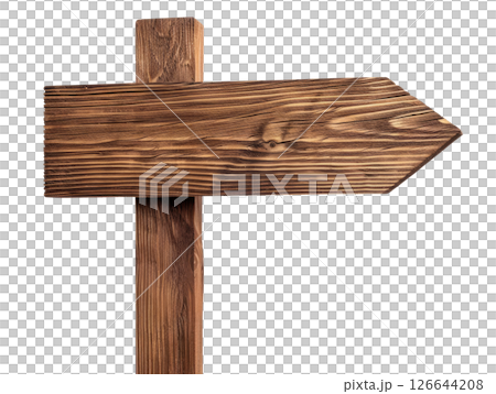 Wooden Arrow Sign Board 126644208