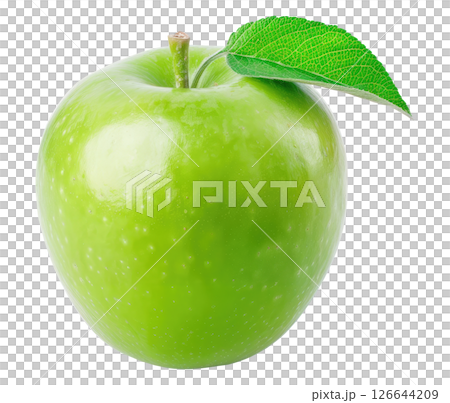 Green apple with leaf 126644209