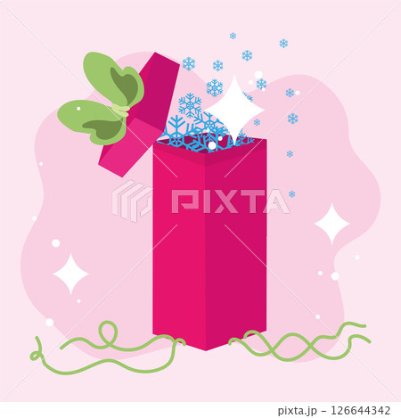 Open magical gift box. Vector 126644342