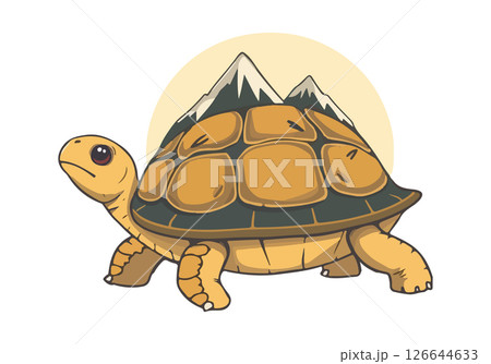 Turtle with a mountain on its back. 126644633