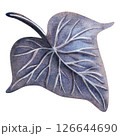 Dark purple ivy leaf. Gothic botanical isolated watercolor illustration. Perfect for Halloween design, gothic stationery, or dark bouquet and print. Detailed mystical floral element for postcard, card 126644690