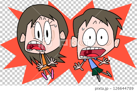 驚いている男女 126644789