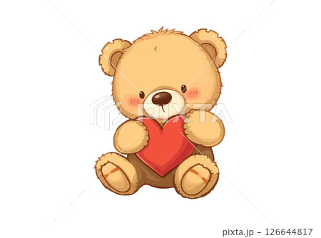 Teddy bear with a heart in its paws. Teddy bear with a heart in its paws. 126644817