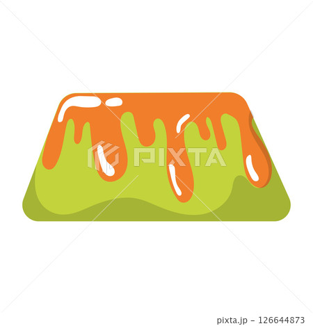 Green orange jelly block. Vector 126644873