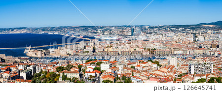 Panoramic View of Old Port and Cityscape of Marseille, France Panoramic View of Old Port and Cityscape of Marseille, France 126645741