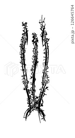 Sigilism style letter. Grungy vector font. Dark lettering. 126645764