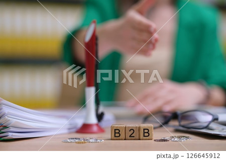 A businesstobusiness meeting that includes a professional handshake is quite significant 126645912