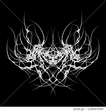 Cyber gothic ornamental design. Sigilism intricate pattern. Neo tribal abstract simmetrical art. 126645994