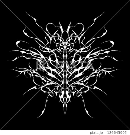 Cyber gothic ornamental design. Sigilism intricate pattern. Neo tribal abstract simmetrical art. Cyber gothic ornamental design. Sigilism intricate pattern. Neo tribal abstract simmetrical art. 126645995