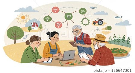 Indian farmers using technology for smart agriculture management 126647301