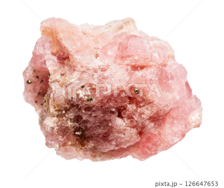 rough crystalline rhodochrosite mineral isolated 126647653