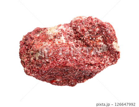 raw cinnabar mineral isolated on white 126647992