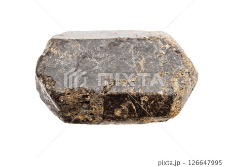 raw augite crystal mineral isolated on white 126647995