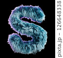 Blue Fur Styled Into Bold Letter S Isolated on White Background 126648338