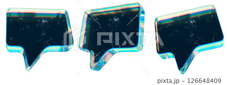 Vibrant Holographic Speech Bubbles Representing Communication and Digital Dialogue Vibrant Holographic Speech Bubbles Representing Communication and Digital Dialogue 126648409