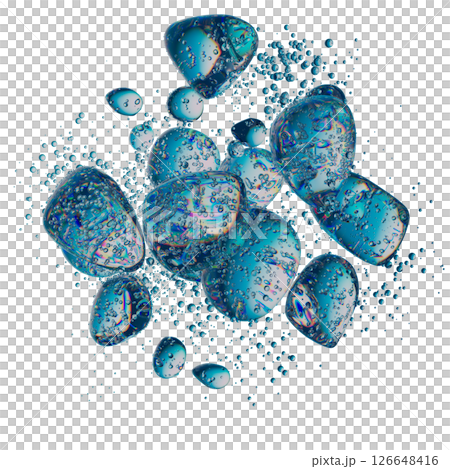 Abstract Water Bubbles in Motion with a Transparent Background 126648416