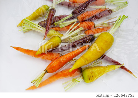 Washing carrots in water, Fresh carrot 126648753