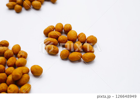 Coconut cream coated peanuts snack Coconut cream coated peanuts snack 126648949