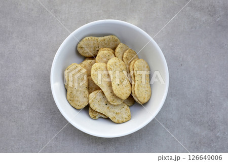 Japanese rice crackers with nori seaweed 126649006